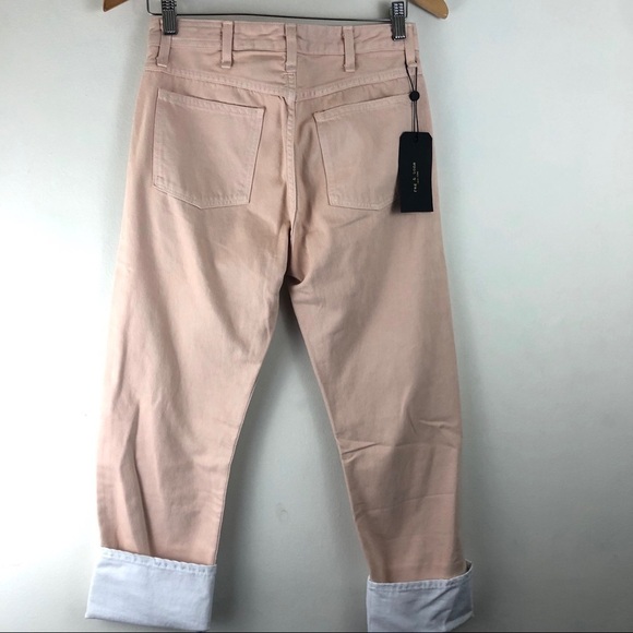 Rag & Bone Rbw15 Rose Light Pink High Rise Straight Selvedge Jeans 26 - Picture 4 of 8